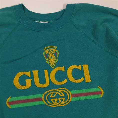 mens vintage gucci sweatshirt|vintage gucci sweatshirt 80s.